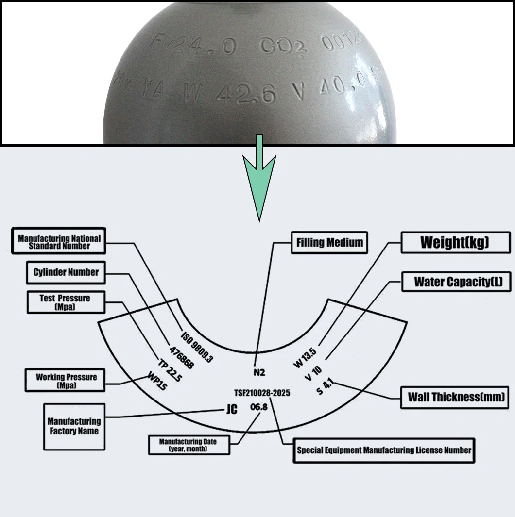 No Welding Safe and High-Quality 200bar 13.4L Alloy Steel Gas Cylinders