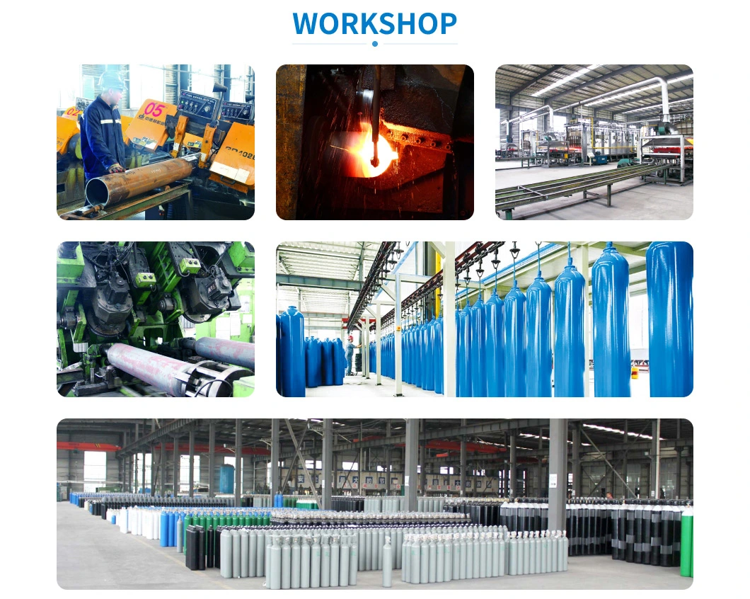 70L 150bar ISO9809 High Pressure Vessel Seamless Steel CO2 Carbon Dioxide Gas Cylinder